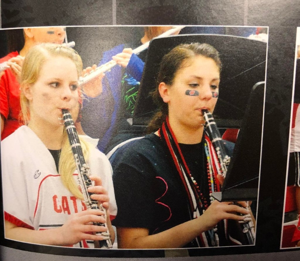 Two students playing clarinet.